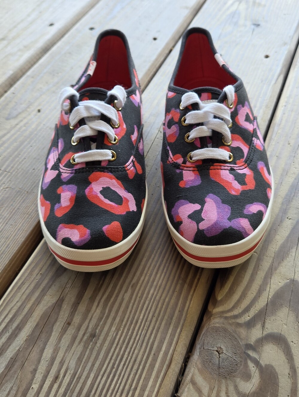 Like New Keds x Kate Spade Leopard Print Champion Sneakers - Size 7.5